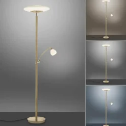 Luminaires Paul Neuhaus Éclairage Led|Lampadaire à vasque Paul Neuhaus TROJA LED Laiton, 1 lumière