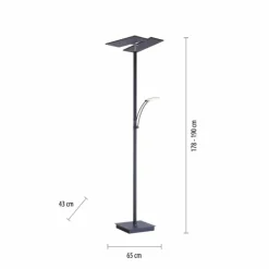 Luminaires Paul Neuhaus Éclairage Led|Lampadaire à vasque Paul Neuhaus ARTUR LED Anthracite, 1 lumière