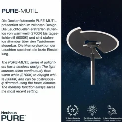 Luminaires Paul Neuhaus Éclairage Led|Lampadaire à vasque Paul Neuhaus PURE-MUTIL LED Anthracite, 2 lumières