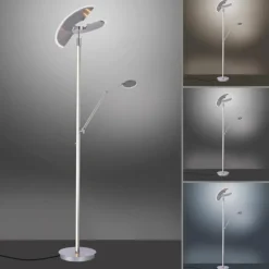 Luminaires Paul Neuhaus Éclairage Led|Lampadaire à vasque Paul Neuhaus PURE-MUTIL LED Acier brossé, 2 lumières