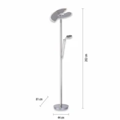 Luminaires Paul Neuhaus Éclairage Led|Lampadaire à vasque Paul Neuhaus PURE-MUTIL LED Acier brossé, 2 lumières
