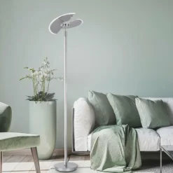 Luminaires Paul Neuhaus Lampadaires Et Lampes Sur Pied|Lampadaire à vasque Paul Neuhaus PURE-MUTIL LED Acier brossé, 2 lumières