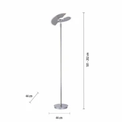 Luminaires Paul Neuhaus Lampadaires Et Lampes Sur Pied|Lampadaire à vasque Paul Neuhaus PURE-MUTIL LED Acier brossé, 2 lumières
