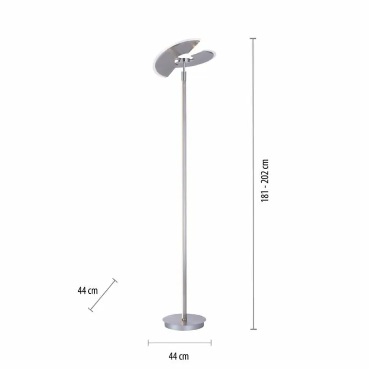 Luminaires Paul Neuhaus Lampadaires Et Lampes Sur Pied|Lampadaire à vasque Paul Neuhaus PURE-MUTIL LED Acier brossé, 2 lumières