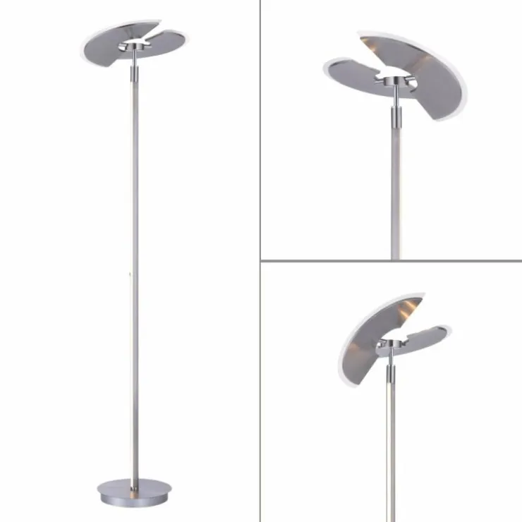 Luminaires Paul Neuhaus Lampadaires Et Lampes Sur Pied|Lampadaire à vasque Paul Neuhaus PURE-MUTIL LED Acier brossé, 2 lumières