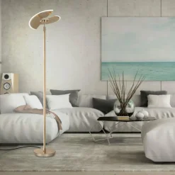 Luminaires Paul Neuhaus Éclairage Led|Lampadaire à vasque Paul Neuhaus PURE-MUTIL LED Laiton, 2 lumières