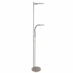 Luminaires Steinhauer Éclairage Led|Lampadaire à vasque Steinhauer Turound LED Acier brossé, 2 lumières