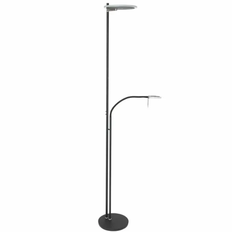 Luminaires Steinhauer Lampadaires Et Lampes Sur Pied|Lampadaire à vasque Steinhauer Turound LED Noir, 2 lumières