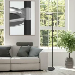 Luminaires Steinhauer Lampadaires Et Lampes Sur Pied|Lampadaire à vasque Steinhauer Turound LED Noir, 1 lumière