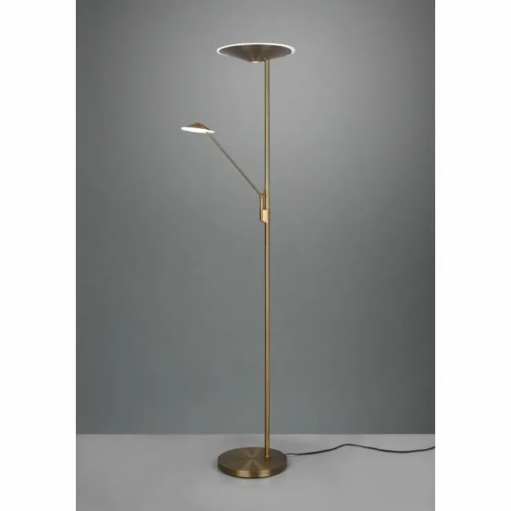 Luminaires Trio Éclairage Led|Lampadaire à vasque Trio Brantford LED Vieux laiton, 1 lumière