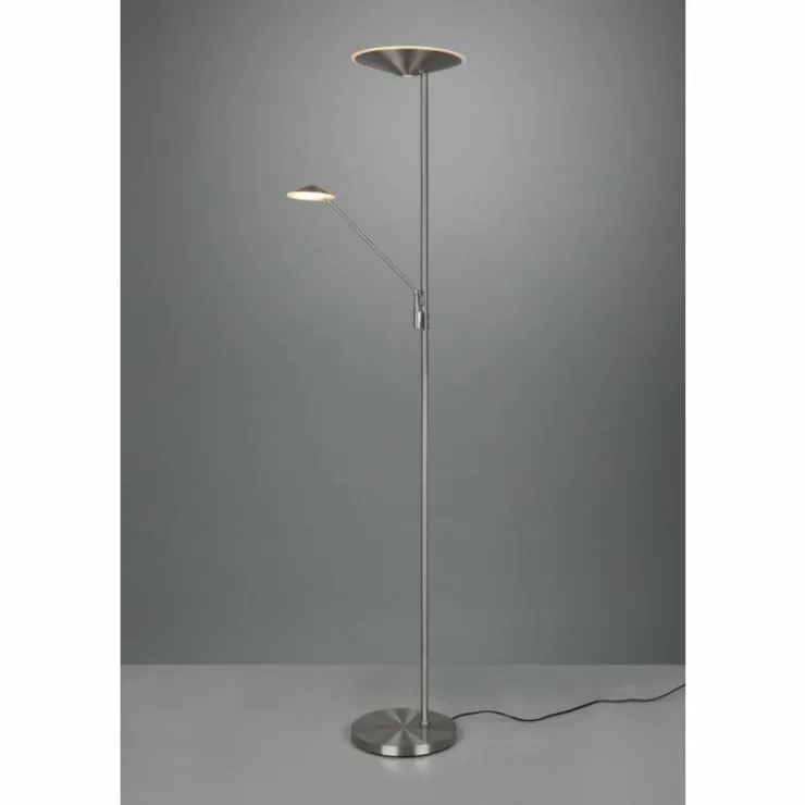 Luminaires Trio Lampadaires Et Lampes Sur Pied|Lampadaire à vasque Trio Brantford LED Nickel mat, 1 lumière