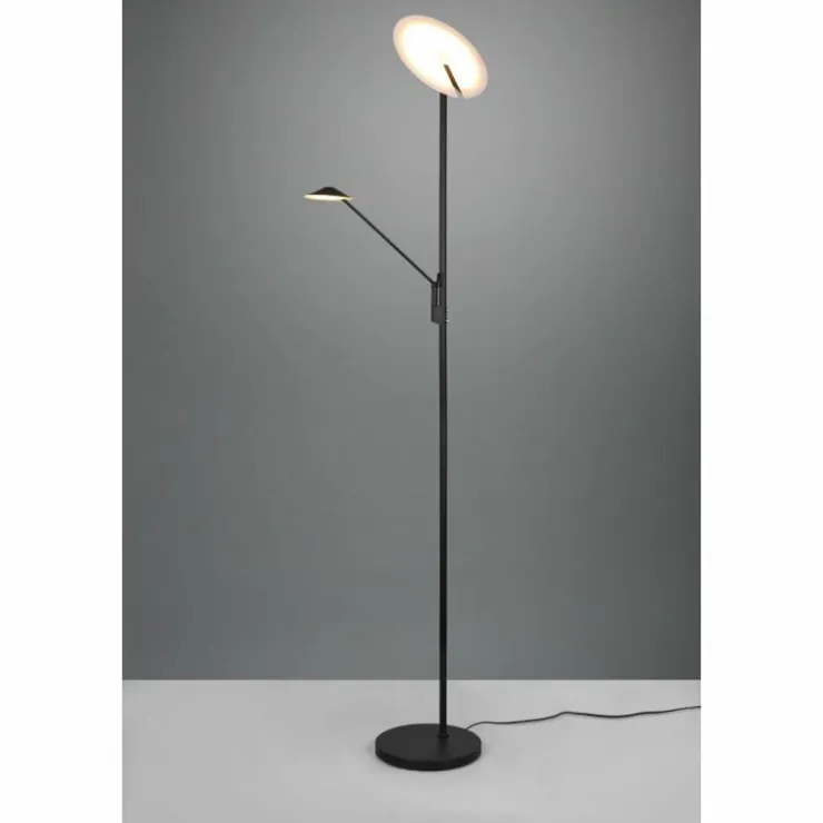 Luminaires Trio Éclairage Led|Lampadaire à vasque Trio Brantford LED Noir, 1 lumière