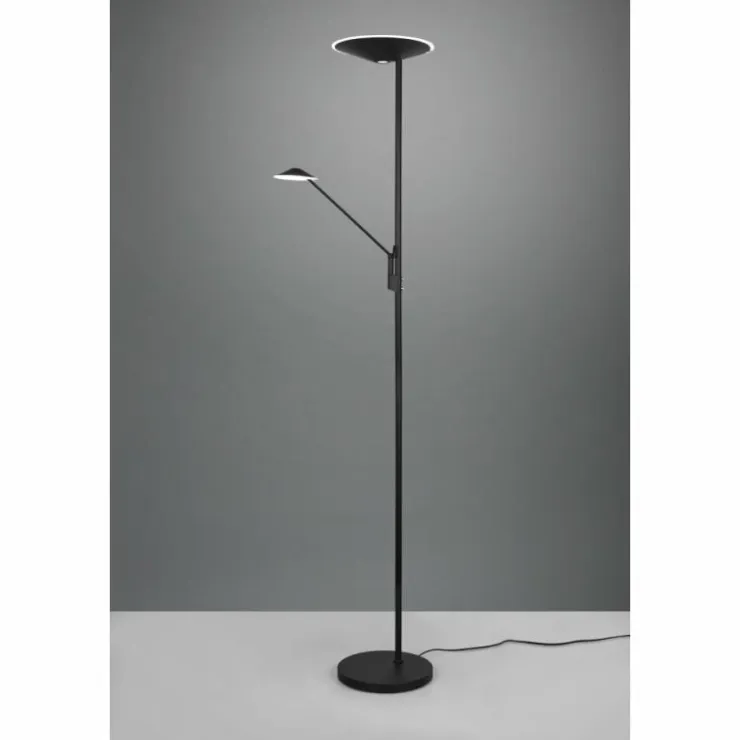 Luminaires Trio Éclairage Led|Lampadaire à vasque Trio Brantford LED Noir, 1 lumière