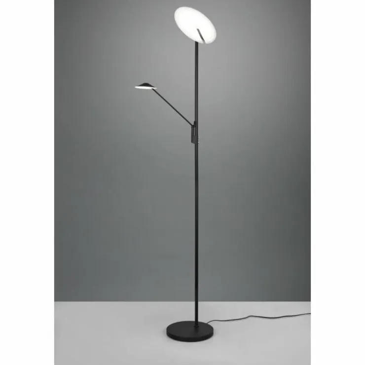 Luminaires Trio Éclairage Led|Lampadaire à vasque Trio Brantford LED Noir, 1 lumière