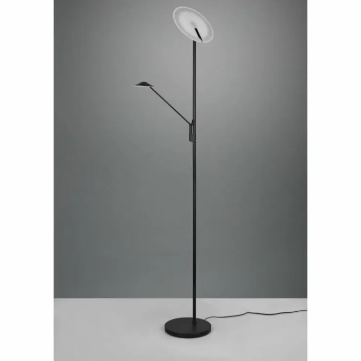 Luminaires Trio Éclairage Led|Lampadaire à vasque Trio Brantford LED Noir, 1 lumière