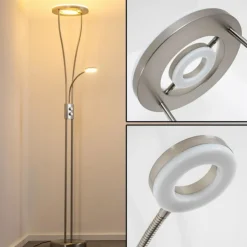 hofstein Éclairage Led|Lampadaire à vasque Watino LED Nickel mat, 3 lumières