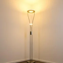 hofstein Éclairage Led|Lampadaire à vasque Watino LED Nickel mat, 3 lumières