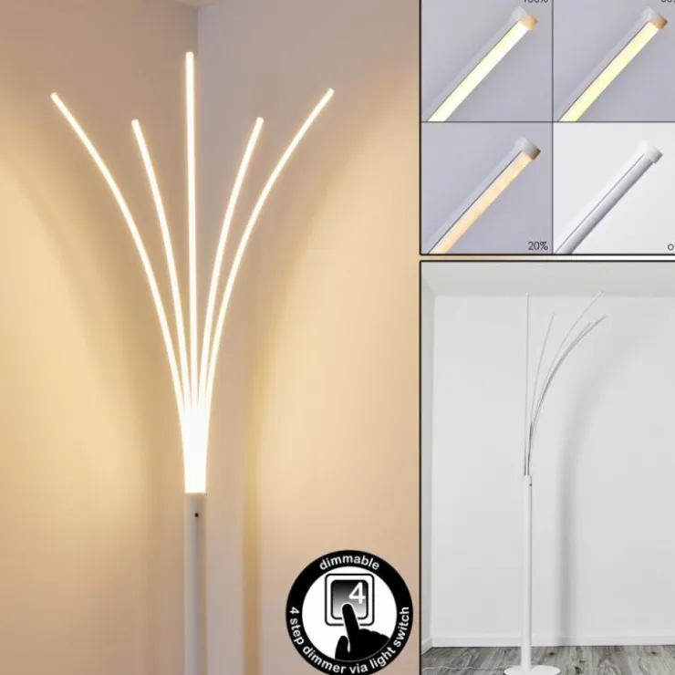 hofstein Lampadaires Et Lampes Sur Pied|Lampadaire Bakersfield LED Blanc, 1 lumière