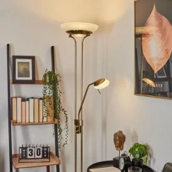hofstein Éclairage Led|Lampadaire Biot LED Laiton, 2 lumières