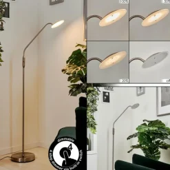 hofstein Lampadaires Et Lampes Sur Pied|Lampadaire Chirep LED Nickel mat, 1 lumière