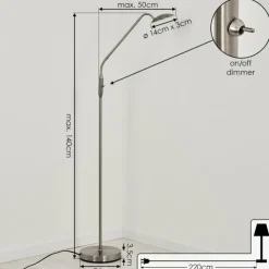 hofstein Lampadaires Et Lampes Sur Pied|Lampadaire Chirep LED Nickel mat, 1 lumière