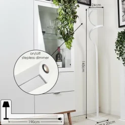 hofstein Éclairage Led|Lampadaire Cochato LED Blanc, 1 lumière
