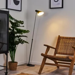 hofstein Lampadaires Et Lampes Sur Pied|Lampadaire Corralcay Chrome, Noir, 1 lumière