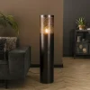 hofstein Lampadaires Et Lampes Sur Pied|Lampadaire Cylinder Nickel mat, Noir, 1 lumière