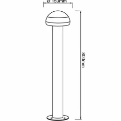 Lampadaire d'extérieur Brilliant Ilton LED Noir, 1 lumière