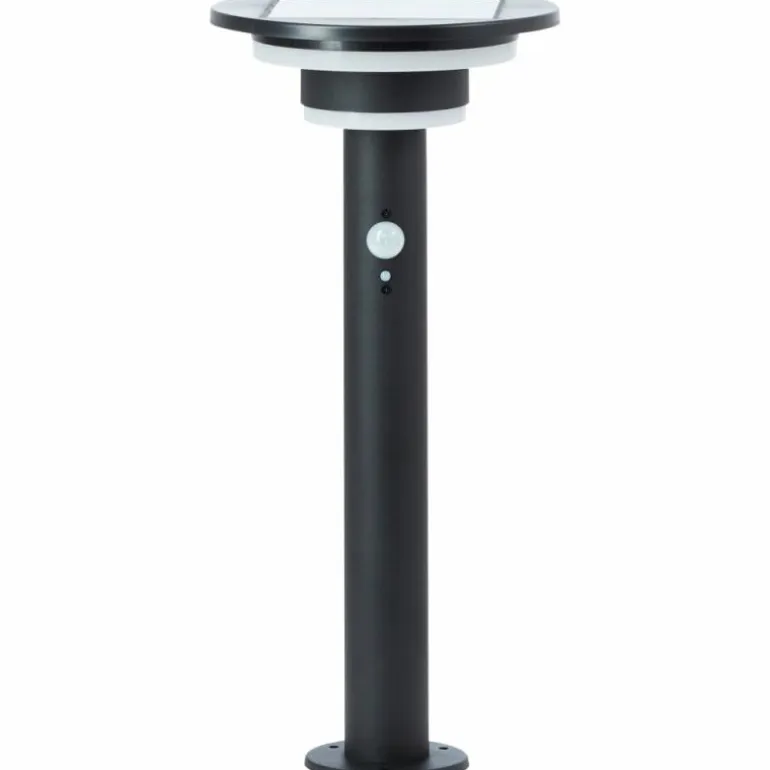 Lampadaire d'extérieur Brilliant Garvina LED Noir, 1 lumière, Détecteur de mouvement