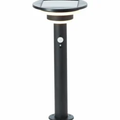 Lampadaire d'extérieur Brilliant Garvina LED Noir, 1 lumière, Détecteur de mouvement