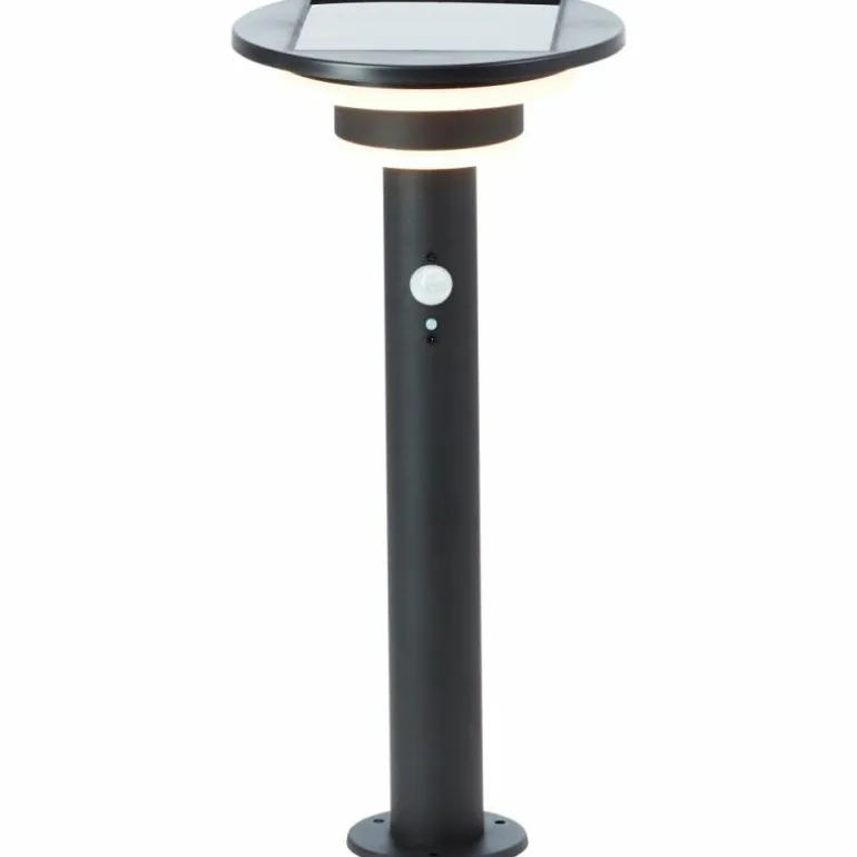 Lampadaire d'extérieur Brilliant Garvina LED Noir, 1 lumière, Détecteur de mouvement