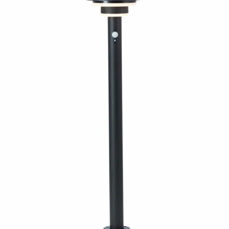 Lampadaire d'extérieur Brilliant Garvina LED Noir, 1 lumière, Détecteur de mouvement