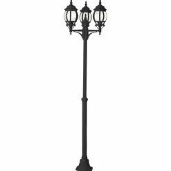 Lampadaire d'extérieur Brilliant Istria Noir, 3 lumières