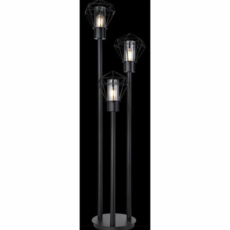 Lampadaire d'extérieur Globo HORACE Noir, 3 lumières
