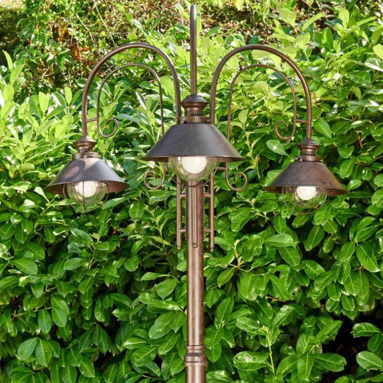 Lampadaire d'extérieur Lohja Rouille, 3 lumières