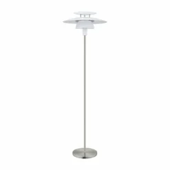 Luminaires Eglo Lampadaires Et Lampes Sur Pied|Lampadaire EGLO BRENDA Nickel mat, Blanc, 1 lumière
