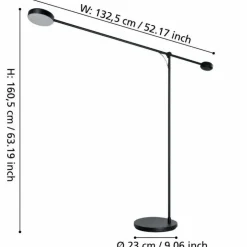 Luminaires Eglo Éclairage Led|Lampadaire Eglo CLAVELLINA LED Noir, 1 lumière