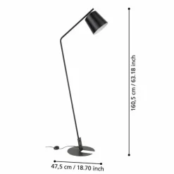 Luminaires Eglo Lampadaires Et Lampes Sur Pied|Lampadaire Eglo ONEDA Noir, Blanc, 1 lumière