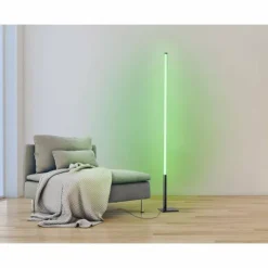 Luminaires Eglo Lampadaires Et Lampes Sur Pied|Lampadaire Eglo PICACHA LED Noir, 1 lumière, Télécommandes, Changeur de couleurs