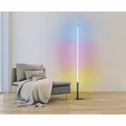 Luminaires Eglo Lampadaires Et Lampes Sur Pied|Lampadaire Eglo PICACHA LED Noir, 1 lumière, Télécommandes, Changeur de couleurs