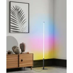 Luminaires Eglo Lampadaires Et Lampes Sur Pied|Lampadaire Eglo PICACHA LED Noir, 1 lumière, Télécommandes, Changeur de couleurs