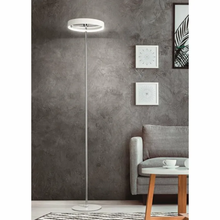 Luminaires Fabas Luce Éclairage Led|Lampadaire Fabas Luce Double LED Chrome, Blanc, 1 lumière