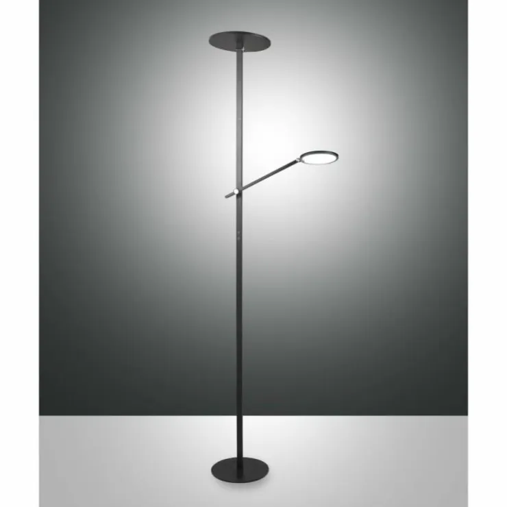 Luminaires Fabas Luce Éclairage Led|Lampadaire Fabas Luce Regina LED Noir, 2 lumières
