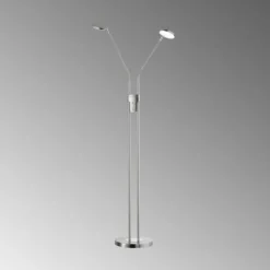FHL easy Lampadaires Et Lampes Sur Pied|Lampadaire Luna LED Nickel mat, 2 lumières