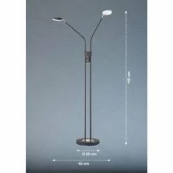FHL easy Éclairage Led|Lampadaire Luna LED Noir, 2 lumières