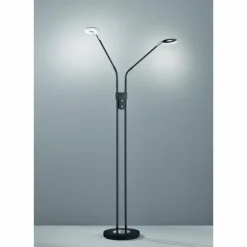 Luminaires Fischer & Honsel Éclairage Led|Lampadaire Fischer & Honsel Dent LED Noir, 2 lumières