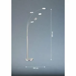Luminaires Fischer & Honsel Éclairage Led|Lampadaire Fischer & Honsel Dent LED Nickel mat, 5 lumières