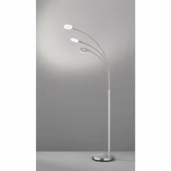 Luminaires Fischer & Honsel Éclairage Led|Lampadaire Fischer & Honsel Dent LED Nickel mat, 3 lumières