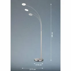 Luminaires Fischer & Honsel Éclairage Led|Lampadaire Fischer & Honsel Dent LED Nickel mat, 3 lumières